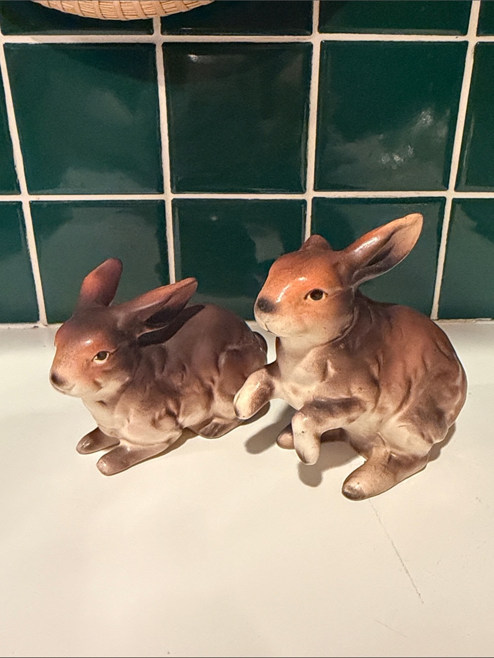 Vintage Japan Ceramic Bunny Pair